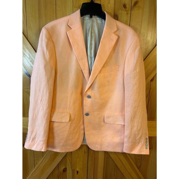 Lauren Ralph Lauren Mens Peach UltraFlex Linen Blazer Size 42S NWT (5062) - Picture 1 of 7